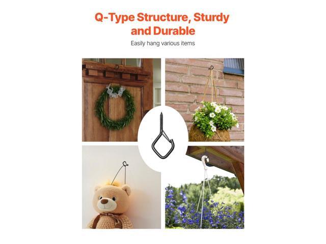 20 PCS Q-Hanger Hooks, 2.17 in Q Hanger String Light Hooks Outdoor, Heavy Duty Outdoor Screw Hooks with Security Buckle, for Hanging Outdoor String...