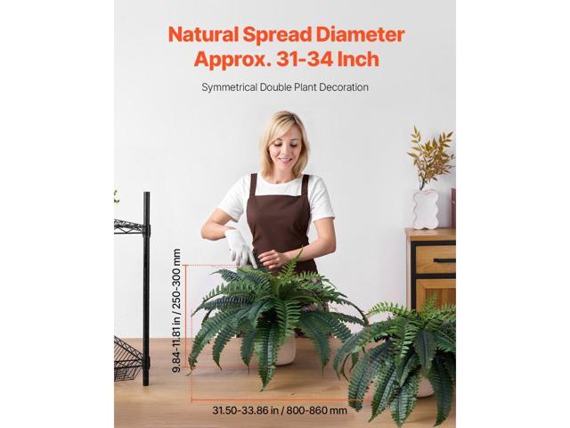 Artificial Ferns 2 Pcs, Natural Spread Diameter 31-34 Inch, Large Hanging Artificial Boston Ferns, Fake Plant Wall Decor with 30 Branches, Faux...