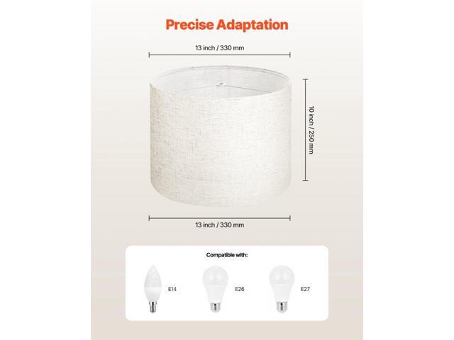 Drum Lamp Shade 13 x 13 x 10 inches Medium Round Lampshade (Light Linen)