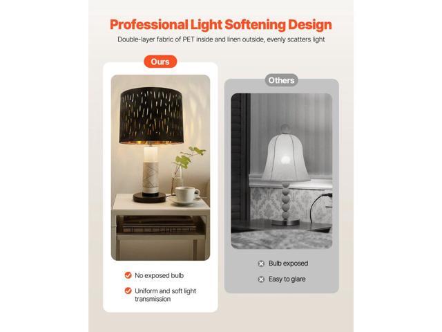 Drum Lamp Shade 2 Set 13 x 13 x 10 inches Medium Round Lampshade with Harp