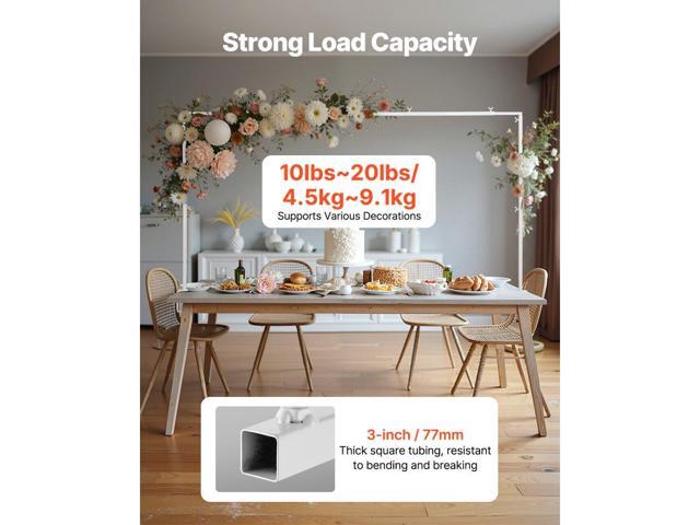 Over The Table Rod Stand with Clamps, 13'-42'' Tall & 28'-98' Length Adjustable, Metal Table Arch Stand, Tabletop Balloon Arch Frame for Wedding...