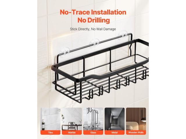 Shower Caddy, 5 Pack Adhesive Bathroom Shower Storage Organization Shelves Rack Set, 40 lbs Large Weight Capacity, with Soap and Toothbrush Holder,...