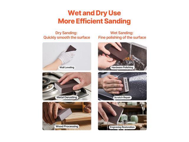 Sanding Sponge, 4 Pcs, 60/80/120/220 Grit Assortment, Washable and Reusable Sanding Blocks for Dry & Wet Use, Coarse to Fine Sandpaper Blocks, for...