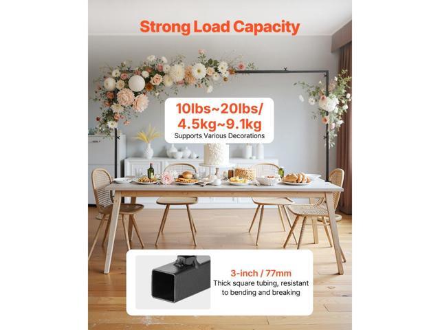 Over The Table Rod Stand with Clamps, 13'-42' Tall & 28'-98' Length Adjustable, Metal Table Arch Stand, Tabletop Balloon Arch Frame for Wedding...