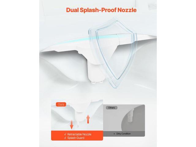 Bidet Attachment for Toilet, 0.3' Ultra Thin Bidet Toilet Seat Attachment - Dual Retractable Nozzles, Adjustable Water Pressure, Non-Electric Cold...