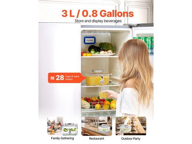 Beverage Dispenser, 0.8 Gallon Drink Dispensers for Parties, Glass Juice Dispenser with No-Drip Spigot and Lid, Iced Tea Lemonade Juice Water...