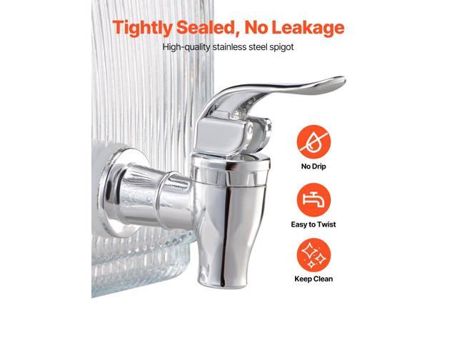 Beverage Dispenser, 0.8 Gallon Drink Dispensers for Parties, Glass Juice Dispenser with No-Drip Spigot and Lid, Iced Tea Lemonade Juice Water...