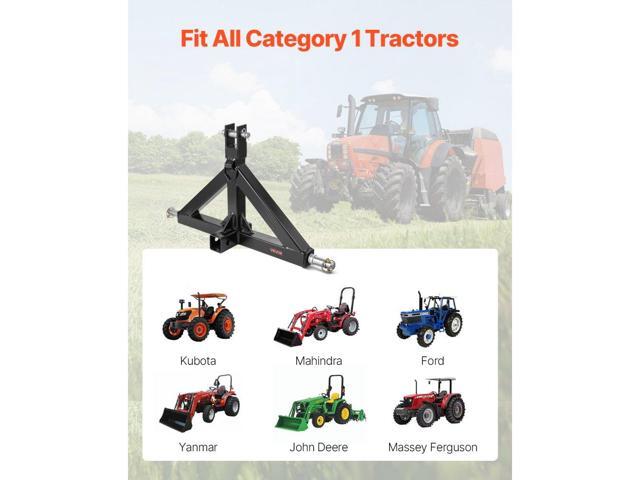 3 Point 2' Trailer Hitch Receiver Tractor Quick Hitch Adapter 3000lbs Capacity