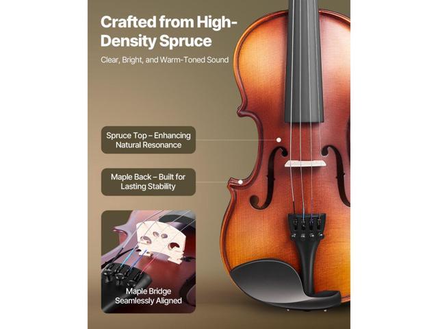 Violin 1/2 Size for Adults, Violin Fiddle Set for Beginners Student with Hard Case, Rosin, Bow, Shoulder Rest,Bridge,Tuner and Extra...