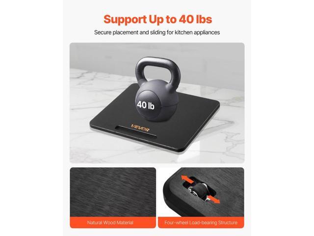 Appliance Slider, Small 10.5 x 13-inch, Rolling Sliding Tray with Silent Rubber Wheels & Hollow Handle, Easy to Clean, Appliance Rolling Tray for...