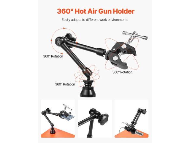 Magnetic Helping Hands Soldering Station, Third Hand Soldering Tool with 3X LED Magnifying Lamp, 4 PCB Holders & 360 Hot Air Gun Holder, Heavy-Duty...