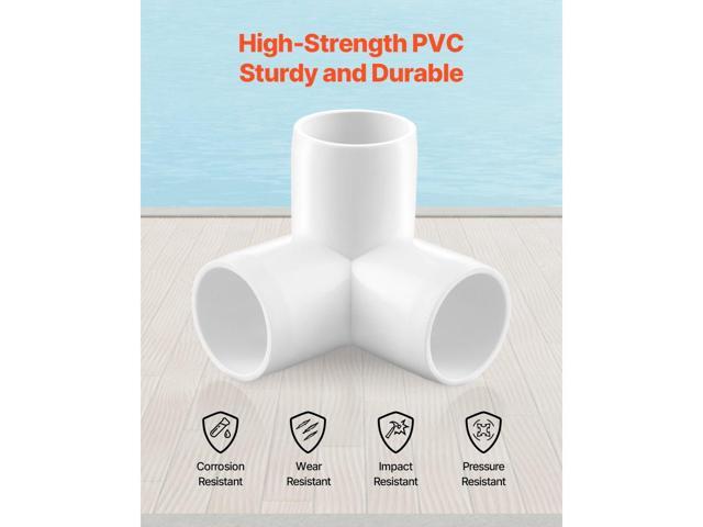 3-Way PVC Fittings, 1-inch PVC Pipe Joints Elbow Connector, 10-Pack Furniture Grade PVC Tee Fittings for DIY Storage Rack, Animal Cage, Pool or...
