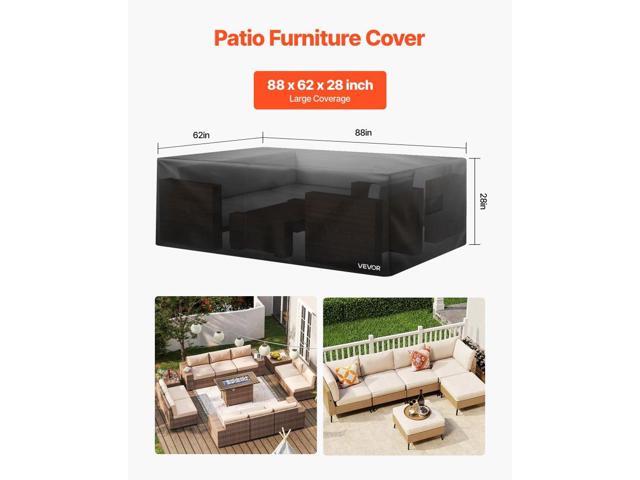 Patio Furniture Cover, 420D Heavy Duty Waterproof Outdoor Dining Table and Chairs Cover, Large Rectangular Patio Table Covers with Air Vent for All...