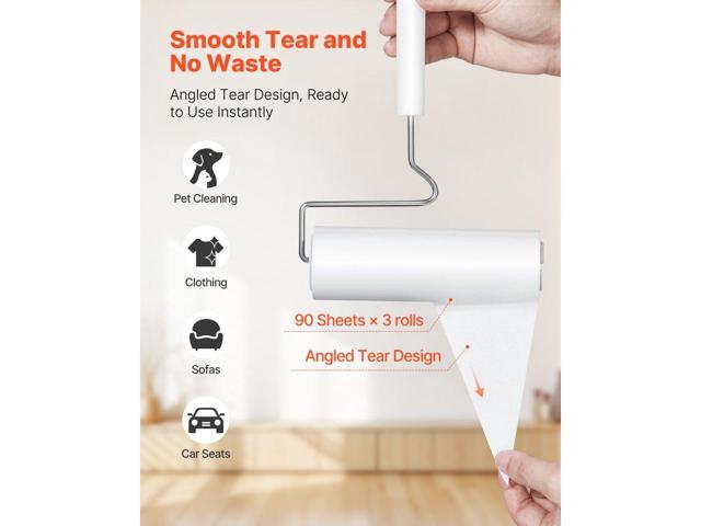 Sticky Lint Roller, 3 Pack Large Pet Hair Rollers Remover Set, 270 Sheets Extra Sticky Lint Roller with Upgraded Handle, Portable Cat and Dog Hair...