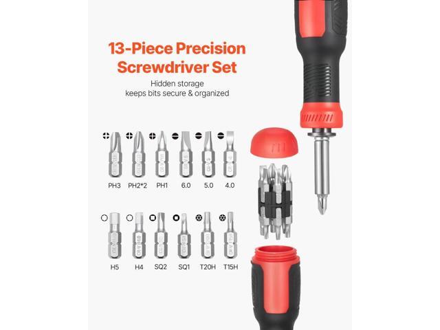 Screwdriver Set, 13 in 1 Magnetic Multi Bit Mini Nut Driver Set, Phillips, Flat Head, Torx, Square Bits for Men, Manual Precision Repair Tool Kit...