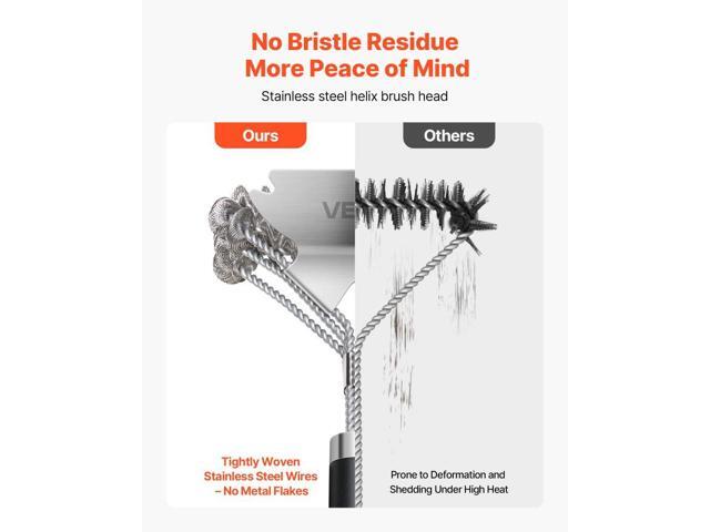 BBQ Grill Brush and Scraper Stainless Steel Bristle Free Grill Cleaner 17 in