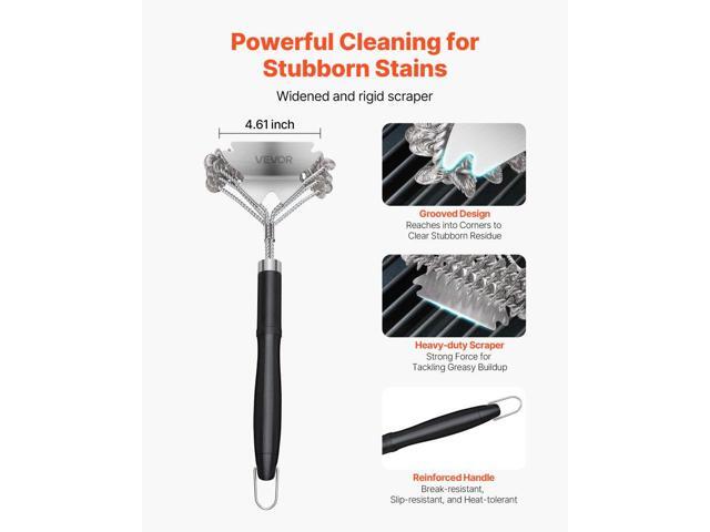 BBQ Grill Brush and Scraper Stainless Steel Bristle Free Grill Cleaner 17 in