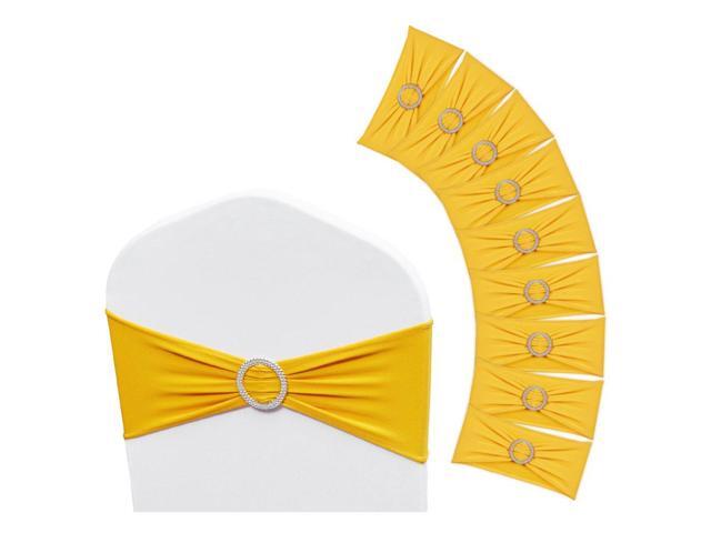 VEVOR Stretch Spandex Chair Sashes, Chair Slipcover and Stretch Chair Sash with Round Buckle, Elastic Chair Bands, Fitting Wedding, Holiday,...