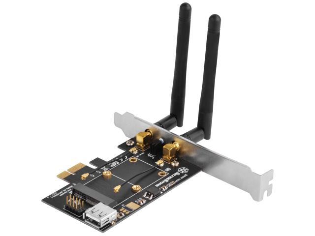 silverstone technology pcie wifi/bluetooth adapter with two dual band mimo antenna (requires additional wifi / bluetooth module