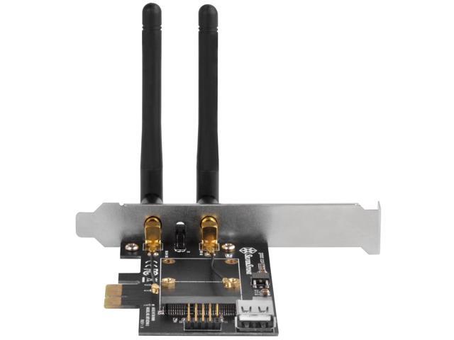silverstone technology pcie wifi/bluetooth adapter with two dual band mimo antenna (requires additional wifi / bluetooth module