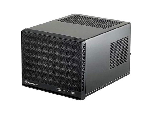 silverstone technology sg13, type-c port, ultra compact mini-itx computer case with mesh front panel, black, sst-sg13b-c