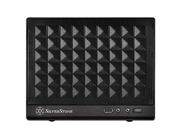 silverstone technology sg13, type-c port, ultra compact mini-itx computer case with mesh front panel, black, sst-sg13b-c