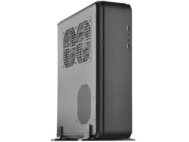 silverstone ftz01b-e aluminum unibody mini-itx small form factor computer case with atx support in black ftz01b-e-x