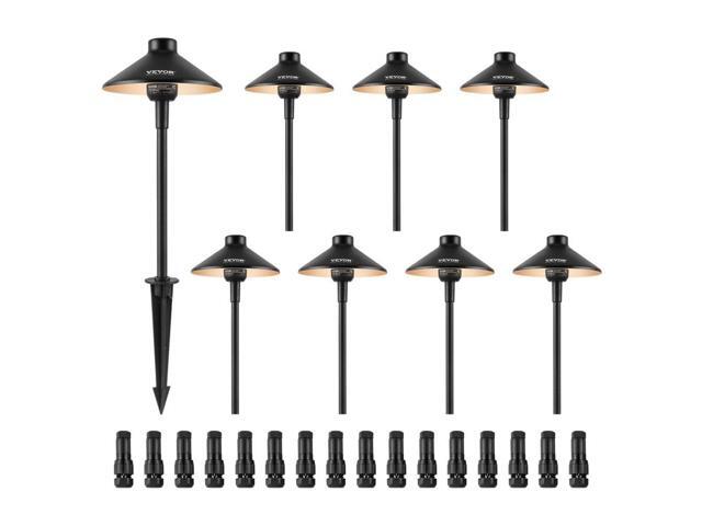 8 Pack Low Voltage Landscape Path Lights, 3W 210LM 12V-24VAC/DC Outdoor LED Pathway Lighting, 3000K Warm White Walkway Lights with Quick...