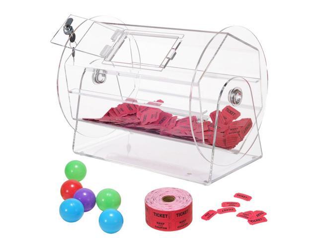VEVOR Acrylic Raffle Drum,Professional Raffle Ticket Spinning Cage with 2 Keys, Transparent Lottery Spinning Drawing, Holds 5000 Tickets or 200...