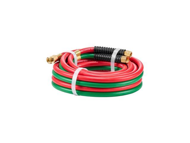 Oxygen Acetylene Hose, 1/4-Inch x 15FT Oxy Acetylene Hose with 9/16'-18 B Fitting, 300PSI T Grade Welding Cutting Torch Twin Hose, Compatible with...