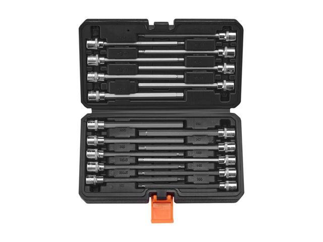 Extra Long Allen Hex Bit Socket Set, 18-Piece 3/8 inch Drive, S2 Alloy Steel and Cr-V Steel, Standard SAE and Metric 1/8-Inch-3/8-Inch, 3-12mm,...
