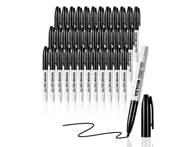 Permanent Markers, 36 Pack Black Permanent Marker Set, Quick Drying & Fade Resistant, Fine Point Markers for Wood, Plastic, Paper, Metal, and More