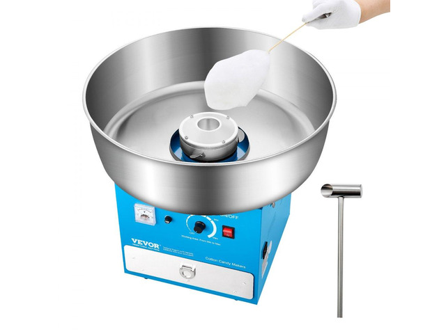 Electric Cotton Candy Machine, 1000W Commercial Candy Floss Maker with 20.5 in Stainless Steel Bowl, Sugar Scoop, and Drawer, Easy Home Use,...