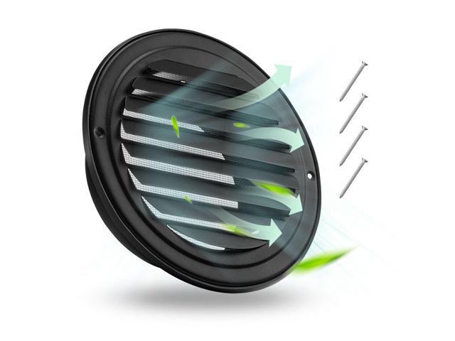 VEVOR 6 Inch Round Wall Vent Cover Stainless Steel AC Vent 2 Pack Black