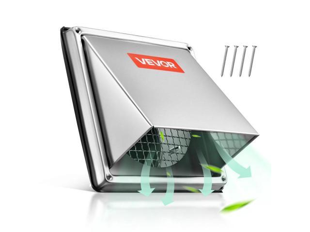 VEVOR 4 Inch External Extractor Wall Vent Cover Stainless Steel 1 Pack Silver