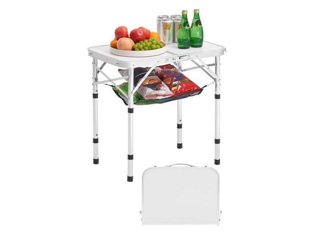 VEVOR 2ft Folding Portable Camping Table Aluminum Outdoor Table Adjustable Height