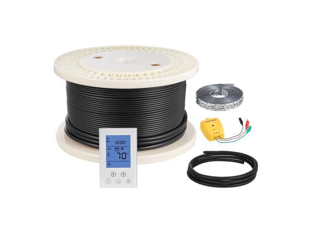 200 sqft Underfloor Heating Cable Kit, 240V Electric Radiant Heated Floor System, with Smart Control Thermostat & Alarm, Easy Installation for...