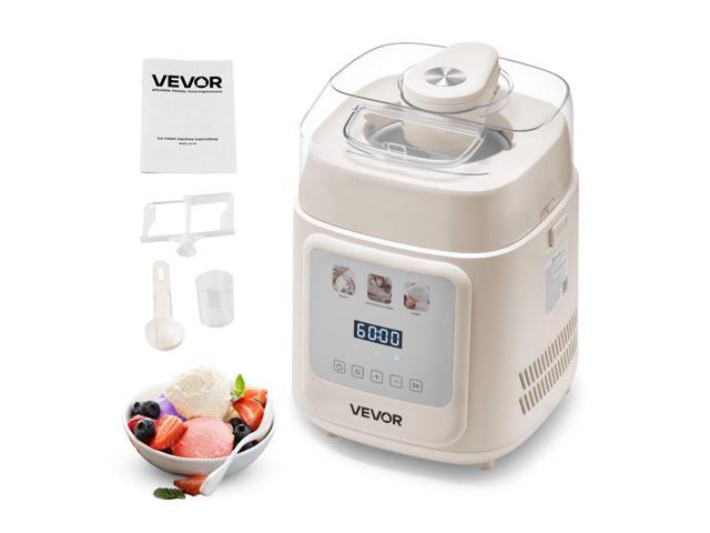 VEVOR 1 Quart Automatic Ice Cream Maker with Built-in Compressor No Pre-freezing