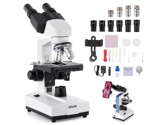 VEVOR Binocular Compound Microscope Kit 40-5000X Dual Stage Two Set of Eyepieces