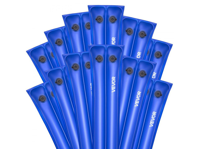 Pool Cover Water Bags, 12 Packs 8 Ft, Double Chamber Pool Cover Water Tubes, 0.4mm Thick PVC Bags Weights with Leakproof Screw Cap, for Inground...