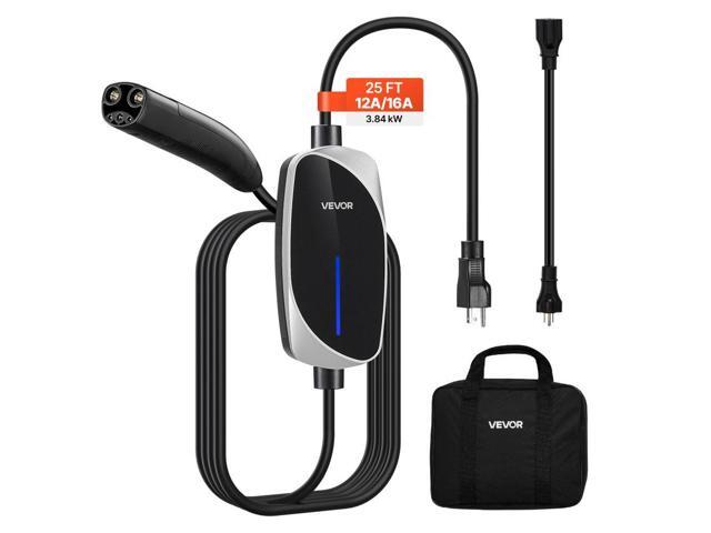 Level 1/2 Tesla Charger 16A Portable EV Charger 25 ft Cable 120V-240V NEMA 6-20P
