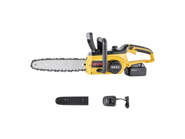 Cordless Chainsaw, 20V 12-Inch Brushless Chainsaw Battery Powered, 4.0Ah Battery and Rapid Charger Included, Handheld Electric Chain Saw for Tree...
