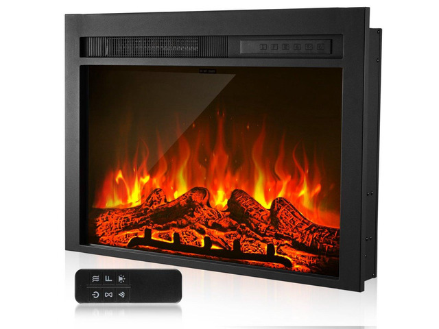 VEVOR 28.5in Electric Fireplace Insert Wall Recessed Heater 750W 1500W Remote