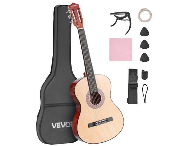 VEVOR Classical Guitar 38 in Guitar Beginner Starter Kit Nylon Strings Natural