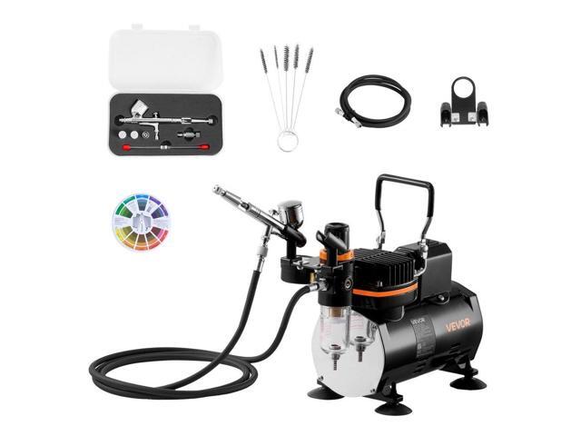 VEVOR Airbrush Kit Air Brush Kit 1/6 HP Air Compressor 1 Airbrush 3 Tips Hose