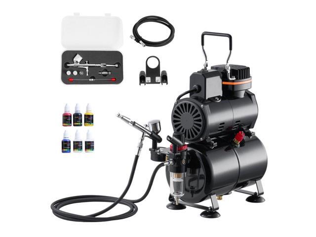 VEVOR Airbrush Kit Air Brush Kit 1/6 HP Air Compressor Tank 1 Airbrush 3 Tips