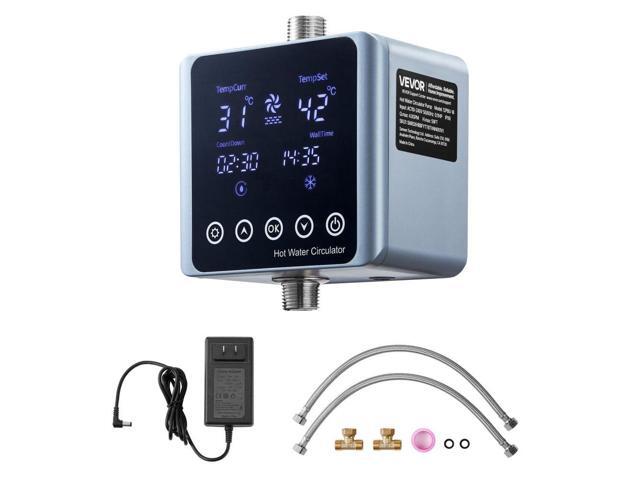 VEVOR Digital Smart Instant Hot Water Recirculating Pump Kit, with Built-in Thermostat, Timer, Digital Screen, Under Sink Recirculation Circulation...