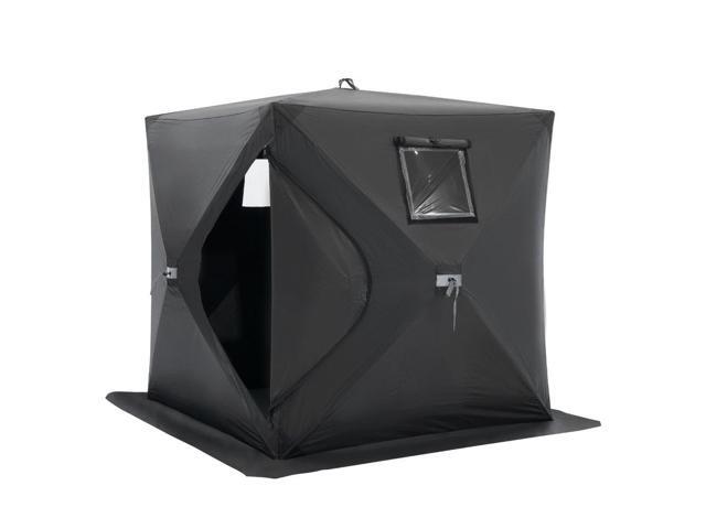 VEVOR Portable Ice Shelter, 1-2 Person Pop-Up Ice Fishing Tent, 24 Square Feet Fishable Area, Ice Shanty for Winter Fishing, Waterproof Oxford Ice...