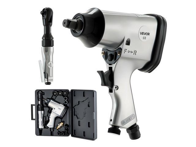 VEVOR 1/2' Air Impact Wrench & 3/8' Ratchet Wrench Combo, 19 Pieces Pro Air Tool and Accessories Kit - Includes 10PCS CR-V Steel Impact Socket Set...