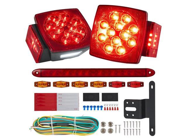 VEVOR Trailer Lights, 12V LED Trailer Tail Lights Kit with Stop Brake Turn Tail License Plate Clearance Lamp, Waterproof Tow Lighting Kit with...